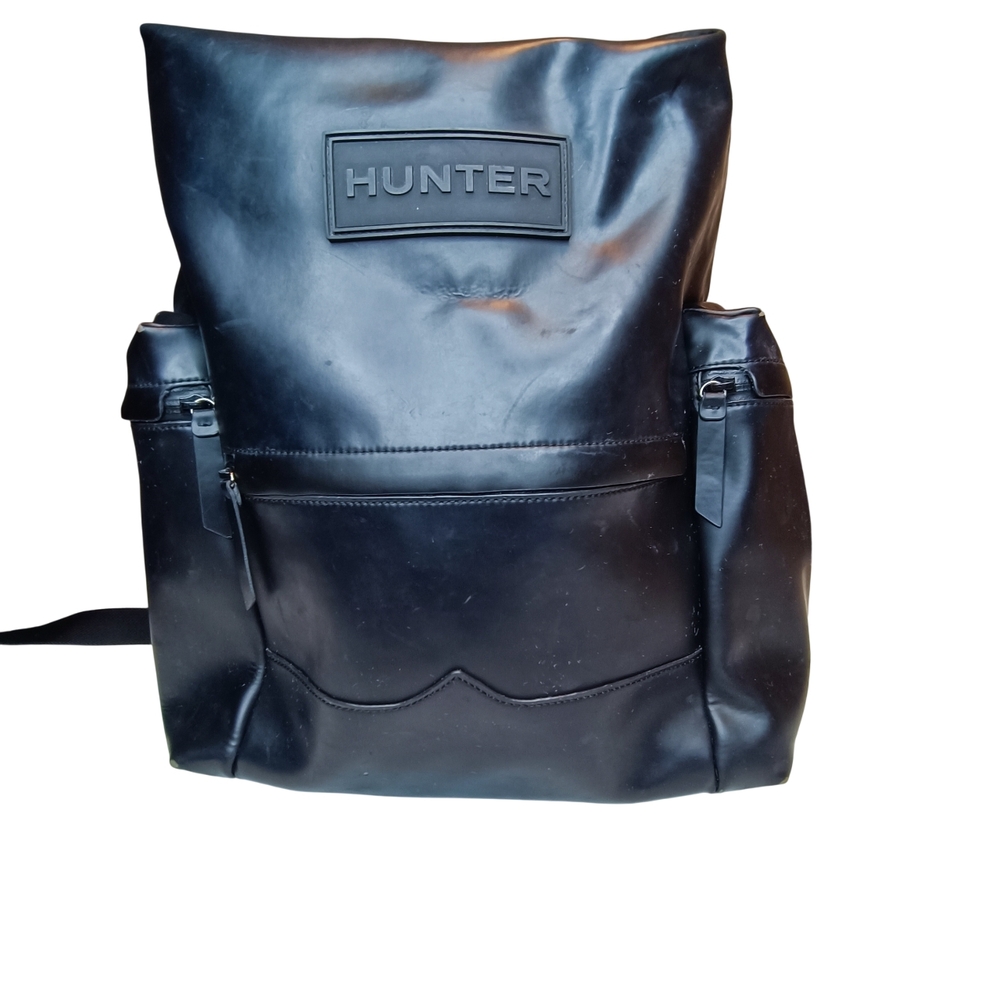 Hunter Original Top Clip Rubberized Large Backpack Rubber-Coated Leather